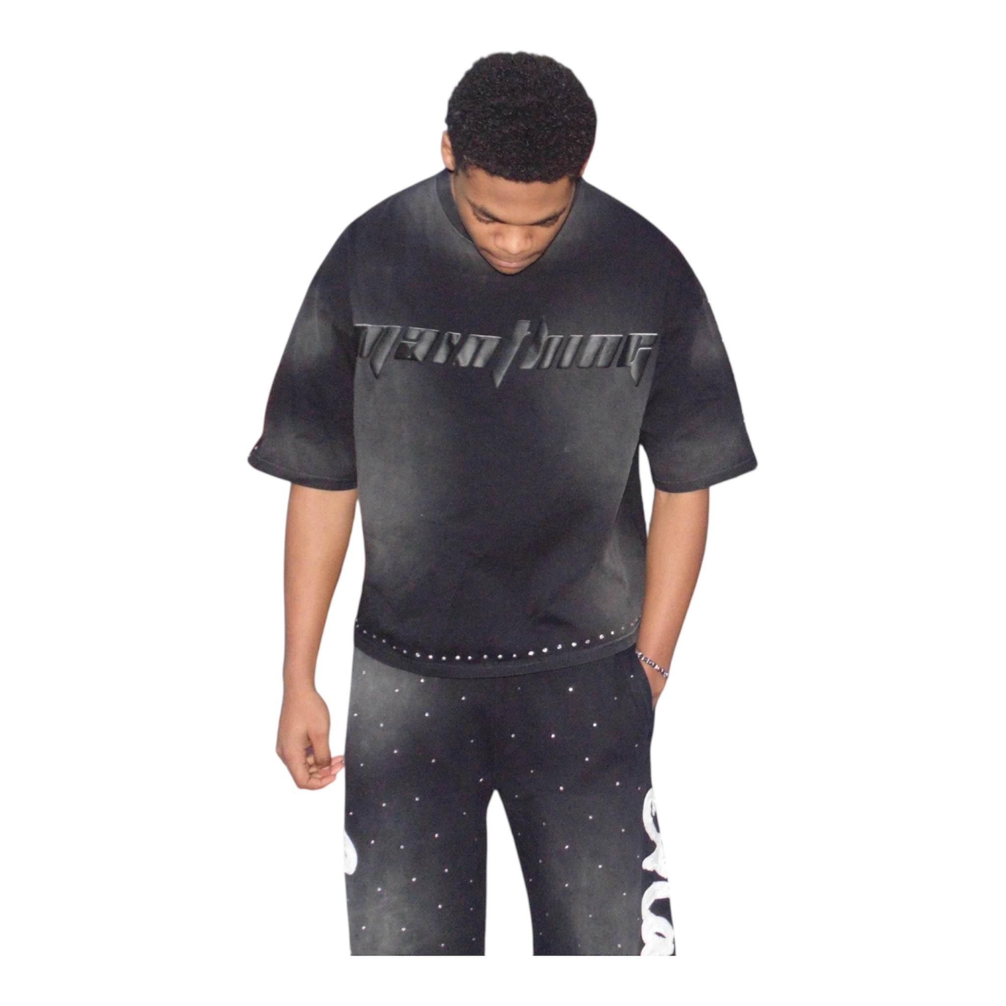 Main Thing Cropped Rhinestone Tee